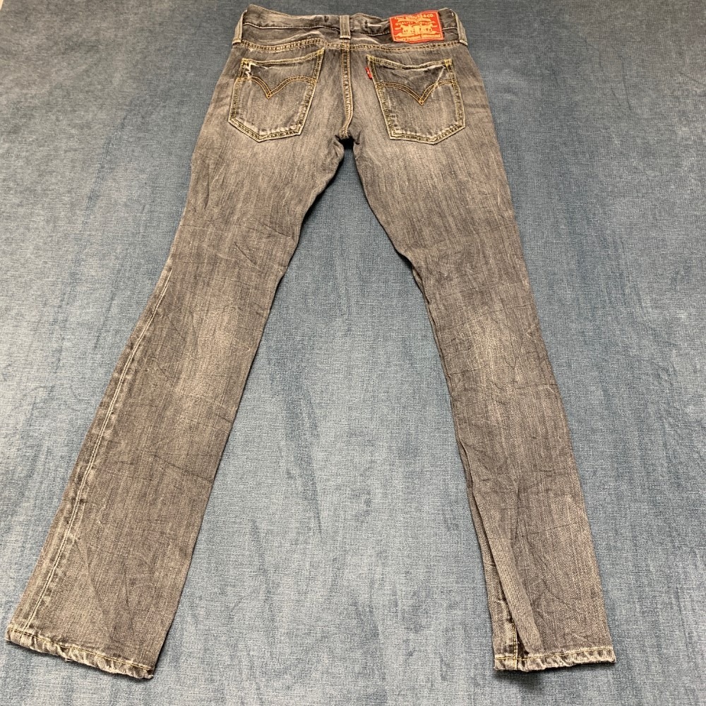 VTG Levi's Jeans Womens 28 Gray Denim Cotton Stretch Everyday Wear Straight Leg